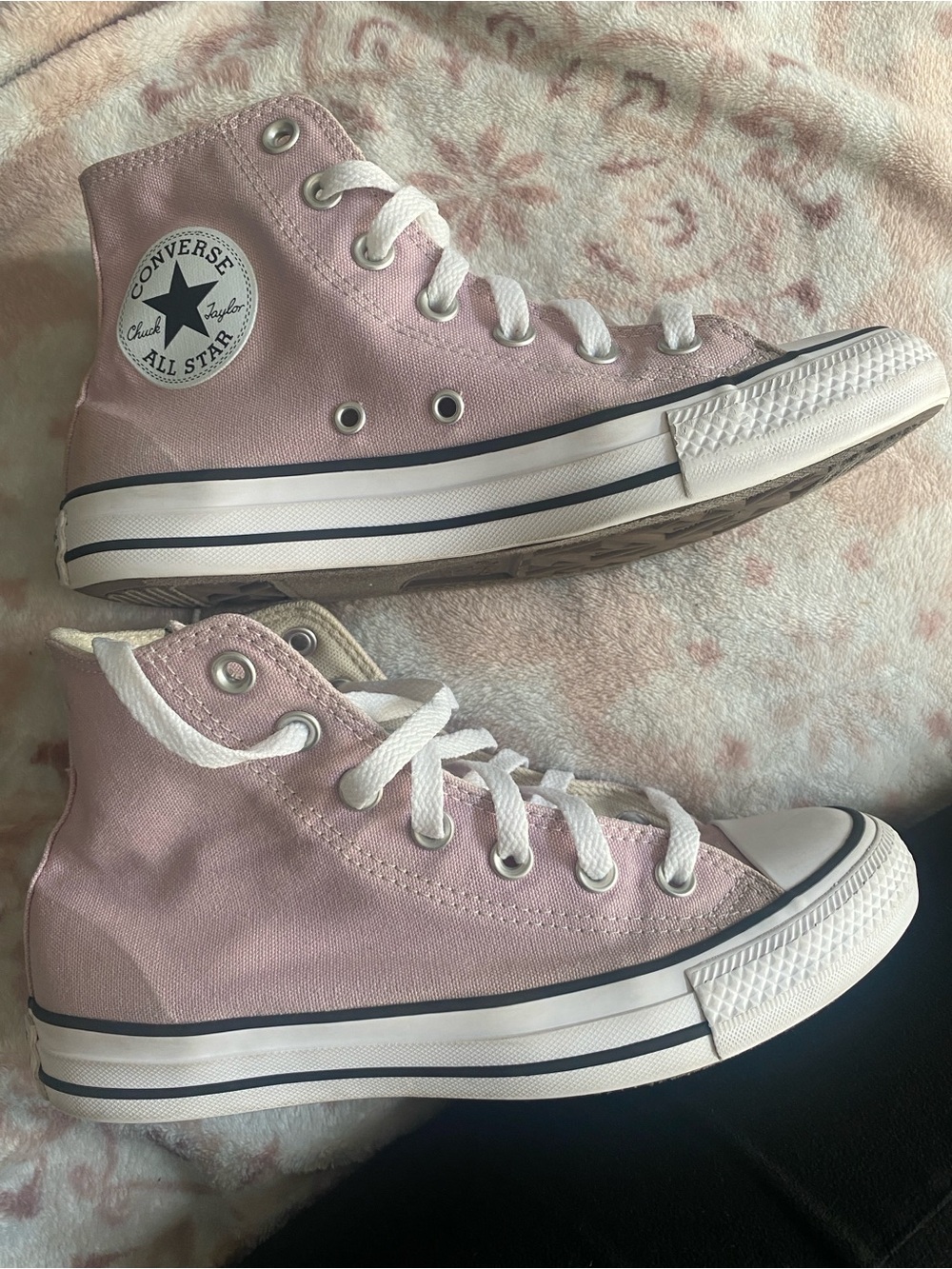 Converse High Top Sneakers - Pink and White